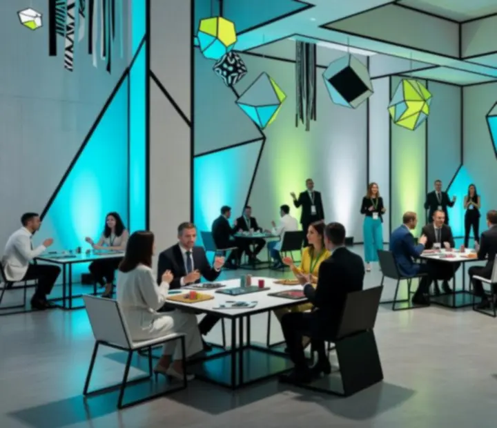 Atmosfera eventowa Zagrolavista – goście przy stołach, prowadzący i kolorowe oświetlenie podczas wieczoru tematycznego.